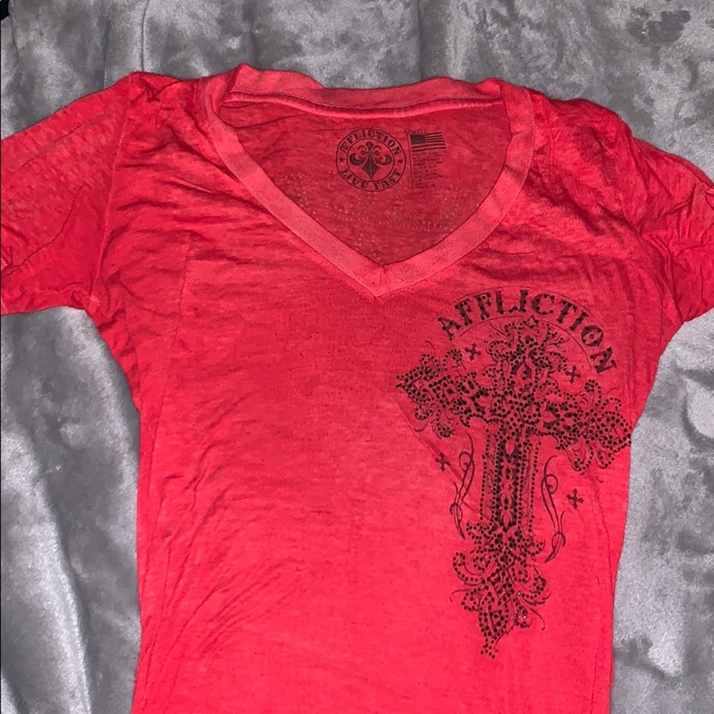 Affliction v neck tee